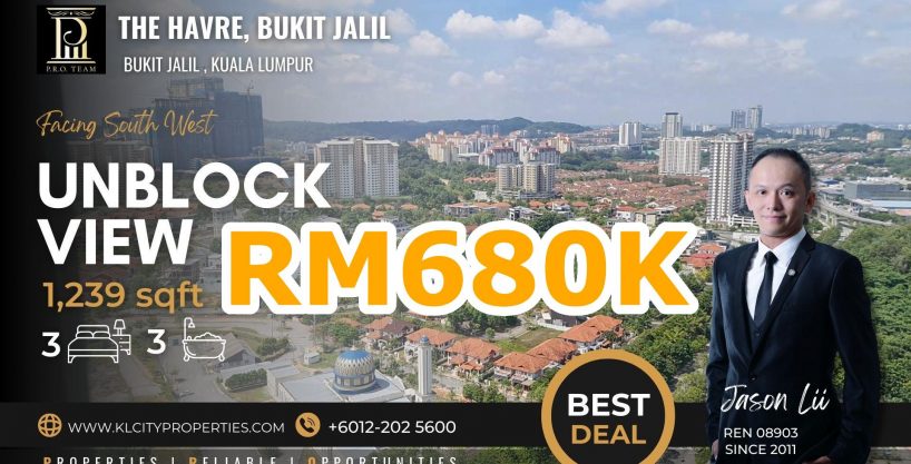 The Havre Bukit Jalil 3R3B -1239sf For Sale
