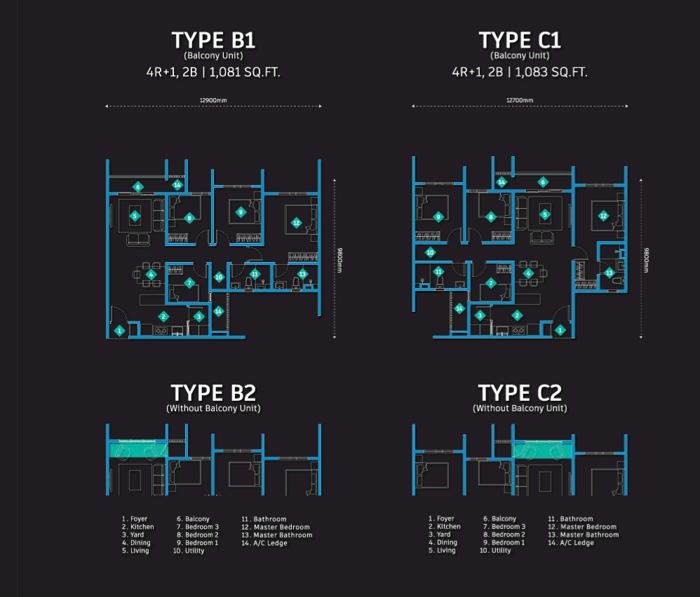 4+1Bed Layout