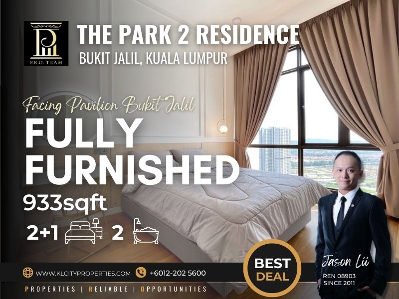 The Park 2 Bukit Jalil – Fully Furnished 2+1R2B for Rent