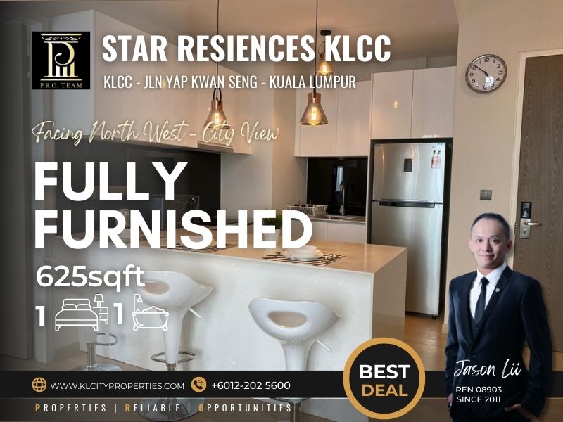 Star Residences KLCC Fully Furnished 1R1B For Sale