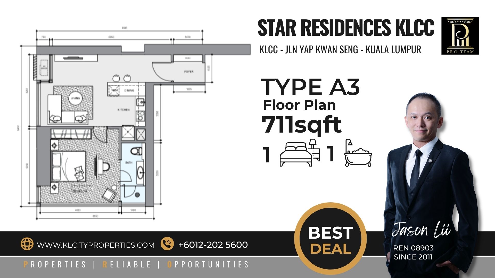 Star Residences 711sqft Floor Plan