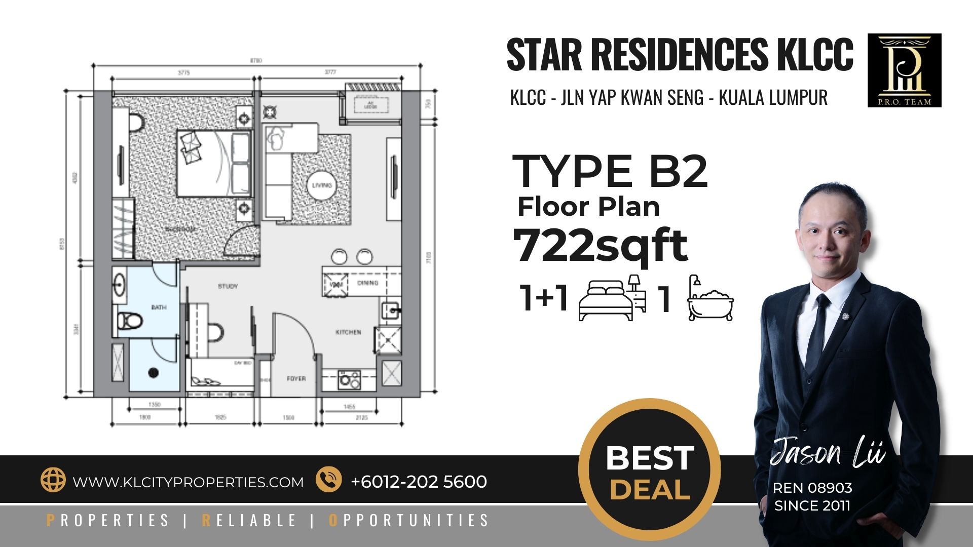 Star Residences 722sqft Floor Plan