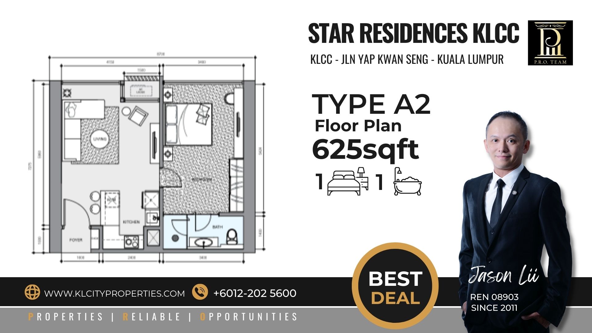 Star Residences 625sqft Floor Plan