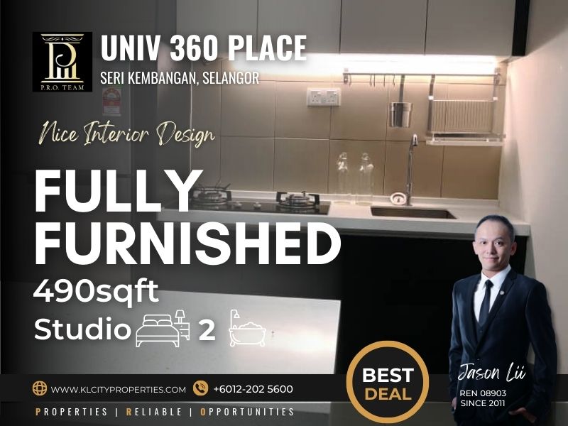 UNIV 360 Place – Seri Kembangan Fully Furnished Studio for Rent