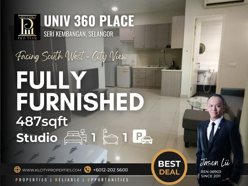 UNIV 360 Place – Seri Kembangan Studio Fully Furnished for Rent