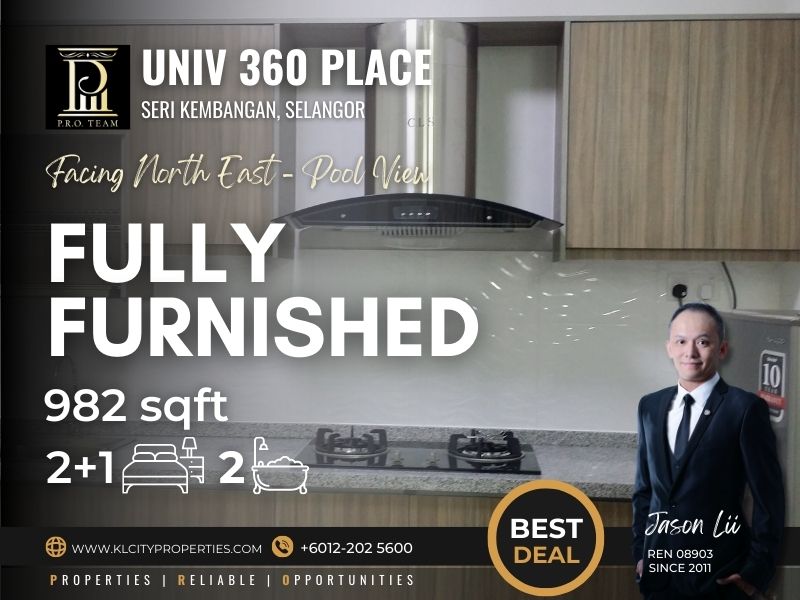 UNIV 360 Place – Seri Kembangan 723sf 2R2B For Rent