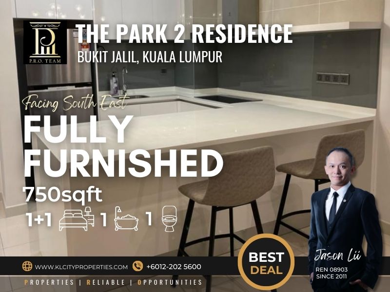 The Park 2 Bukit Jalil – Fully Furnished 1+1R1B1P for Rent