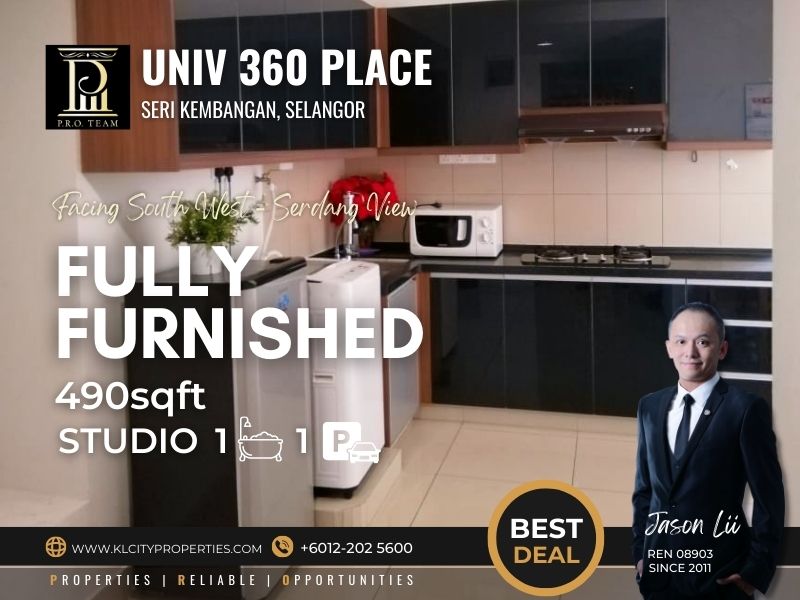 UNIV 360 Place – Seri Kembangan Studio Fully Furnished For Rent