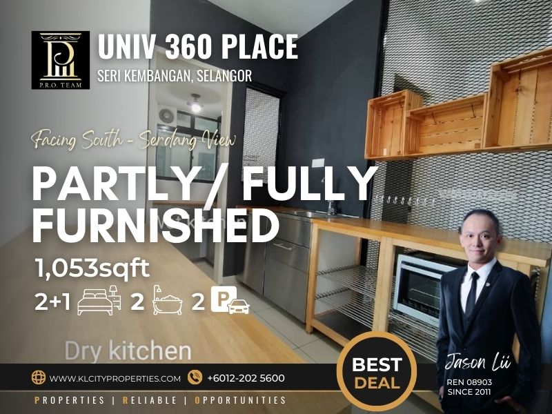UNIV 360 Place – Seri Kembangan 2R2B Fully Furnished For Rent