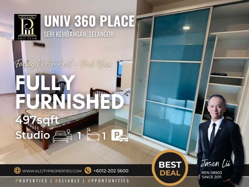 UNIV 360 Place – Seri Kembangan Studio Fully Furnished For Rent