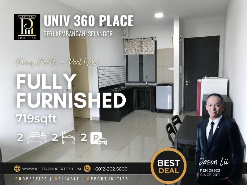UNIV 360 Place – UPM Seri Kembangan 2 Rooms Fully Furnished For Rent