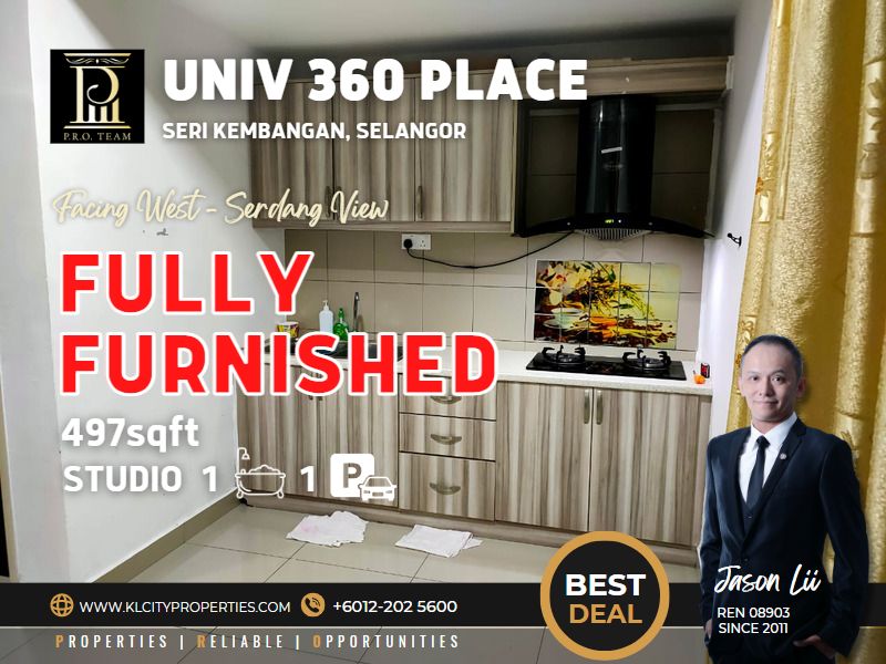 UNIV 360 Place – UPM Seri Kembangan Studio Fully Furnished For Rent