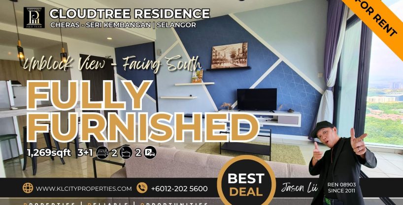 Modern 3+1 Rooms Fully Furnished Unit at CloudTree Residence Seri Kembangan