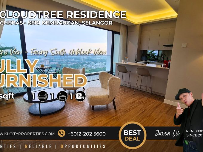 CloudTree Residence 1R1B Fully Furnished for Rent in Cheras, Seri Kembangan