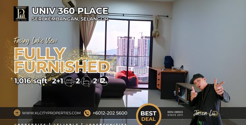 UNIV 360 Place 2 Bedrooms 1 Storeroom Fully Furnished for Rent at Seri Kembangan UPM