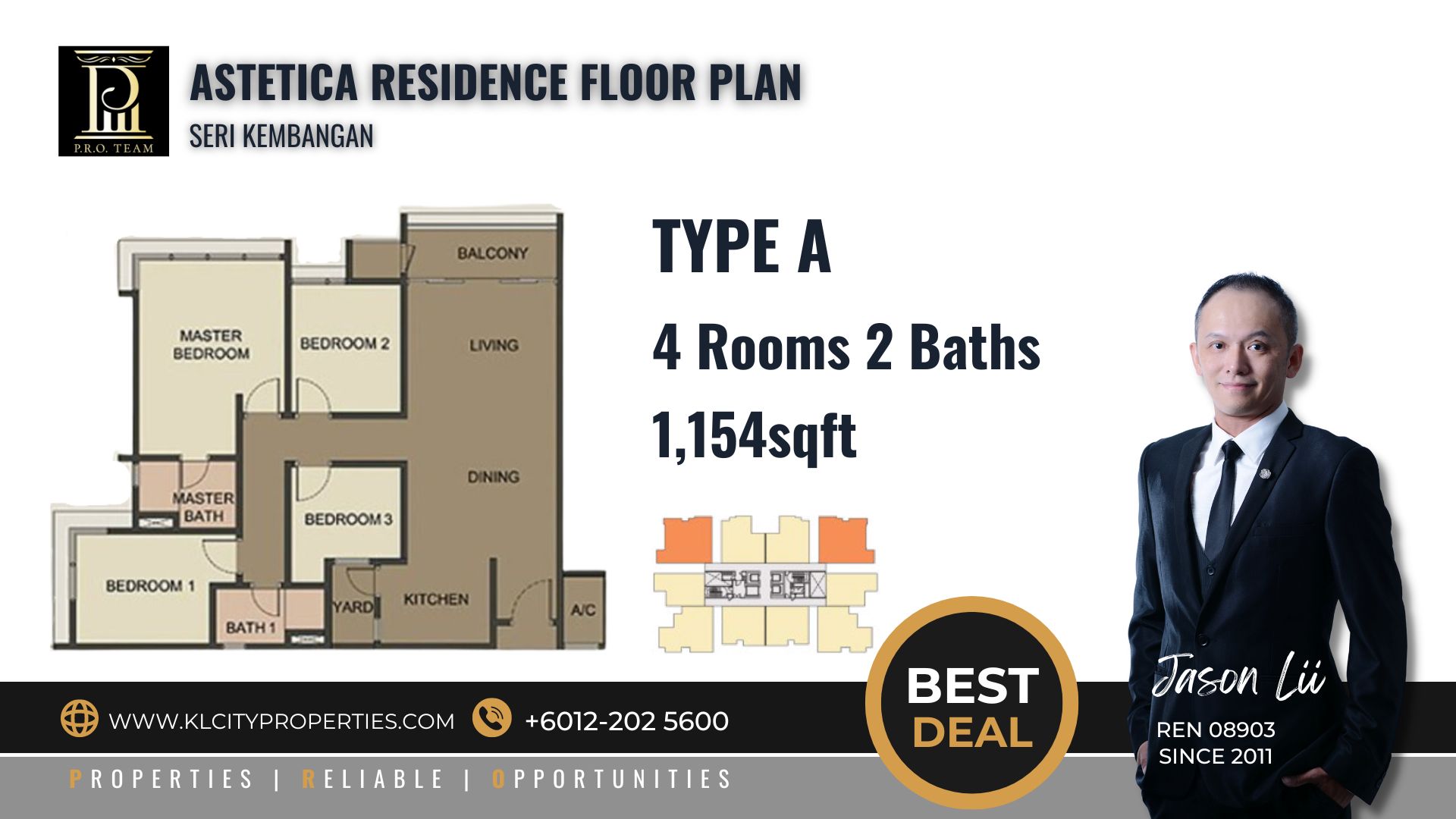 Astetica Residence Seri Kembangan 1042sf Floor Plan