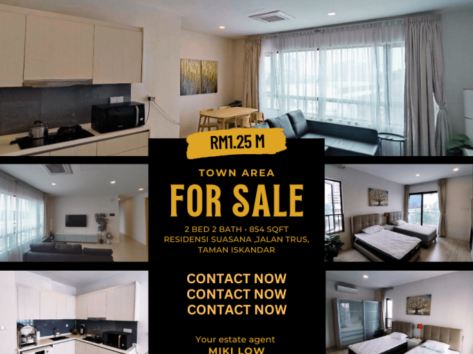 Suasana Residence-JB Town Area-Freehold-2Bedroom2Bath-For Sale