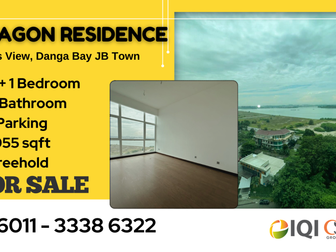 Paragon Residences Straits View @ Danga Bay JB Town, 2 Bed 2 Bath Freehold For Sale