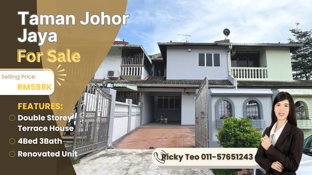 Taman Johor Jaya/ Double Storey Terrace House/ For Sell - Malaysia Real ...
