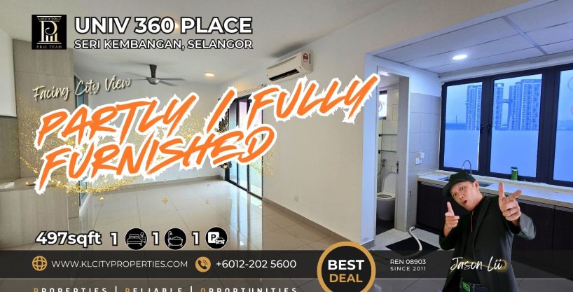 UNIV 360 Place Studio Unit Partly or Fully Furnished For Rent at Serdang – UPM