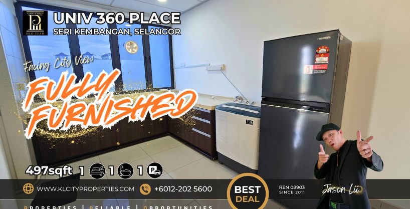 UNIV 360 Place Studio Fully Furnished For Rent at Serdang – UPM