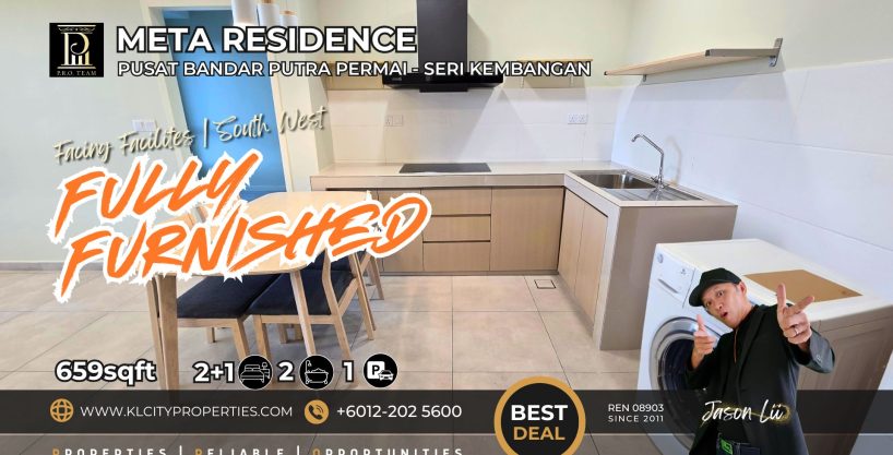 Meta Residence 2BR | Fully Furnished Near UPM & MRT, Seri Kembangan