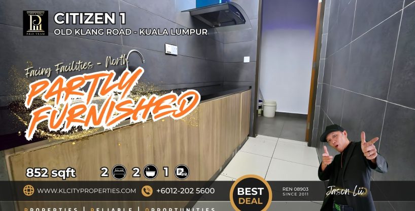 Citizen 1 OKR | 2BR Near Mid Valley & PJ | RM1550 Only!