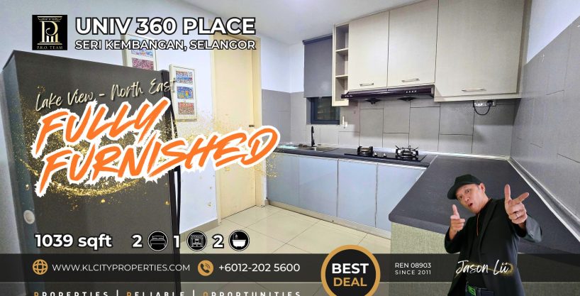 Fully furnished 1039 sqft apartment for sale at Univ 360 Place Seri Kembangan Selangor