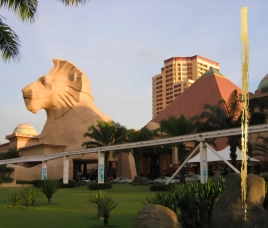 Exterior view of Sunway Pyramid lion head landmark near SCP Westfield Residences in USJ 1 Subang Jaya.